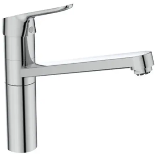Küchenarmatur von Ideal Standard in Chrom, mit einem hohen Rohrauslauf und einem funktionalen Auslauf. Entwurf geeignet für moderne Kücheneinrichtungen.